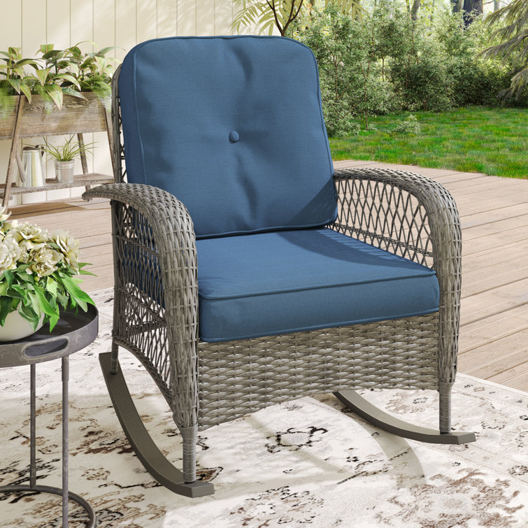 Wicker rocking patio chairs hot sale